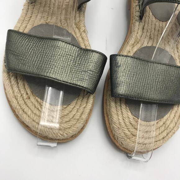 Eileen Fisher Max Metallic Espadrille Sandals - Picture 3 of 9